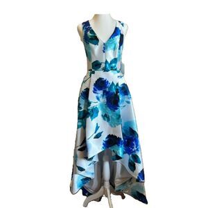 NWT - CALVIN KLEIN - Floral-Print High-Low Gown